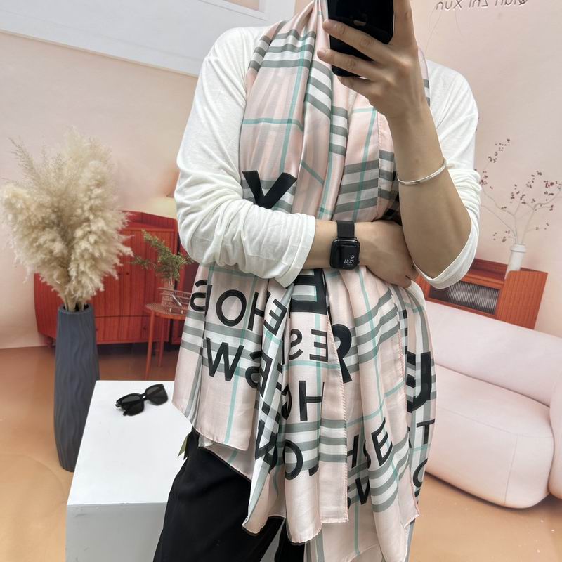 Burberry silk scarf 90-180cm E18 (26)